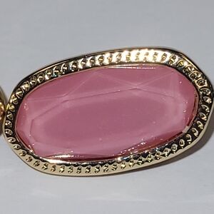 Elegant Crystal Avenue Pink Lucite and Gold Tone Women's Post Earrings